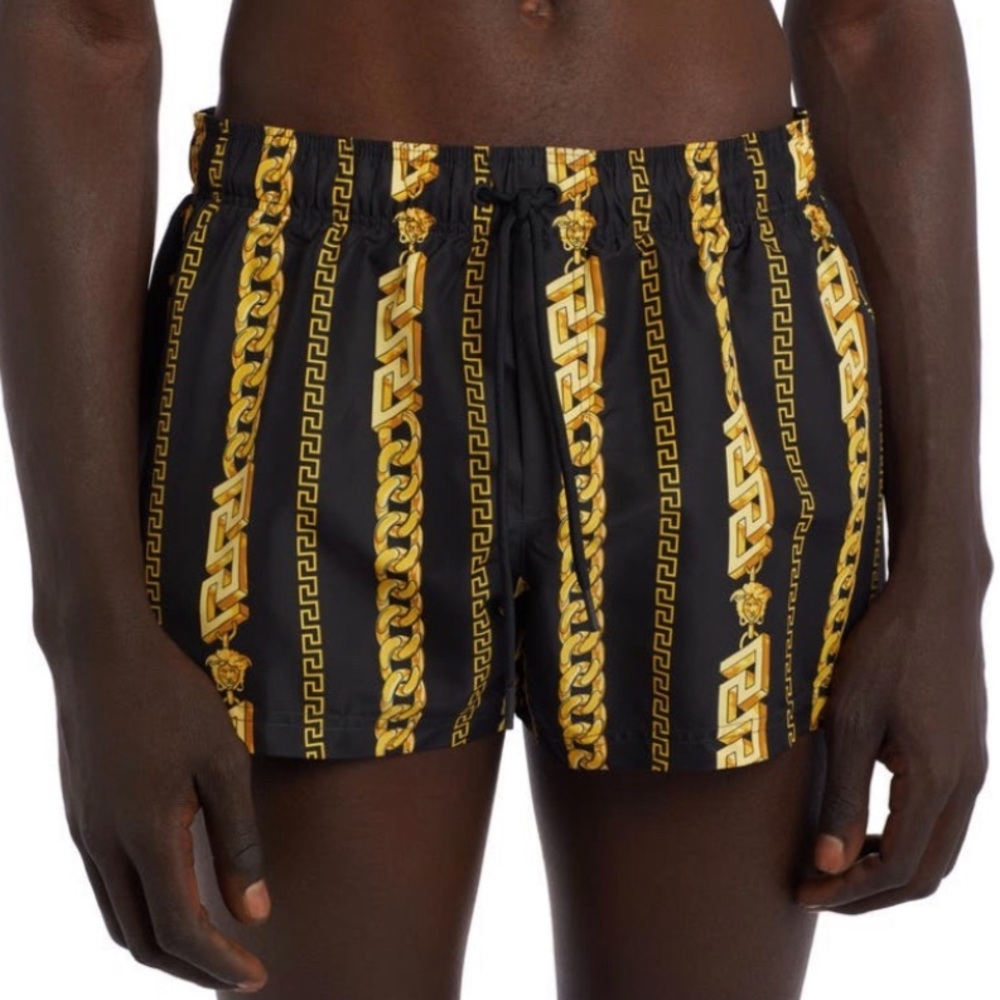 Versace chain print swim trunks shorts NWOT sz 4